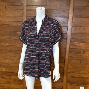 Source Unknown Black and Red Patterned Blouse